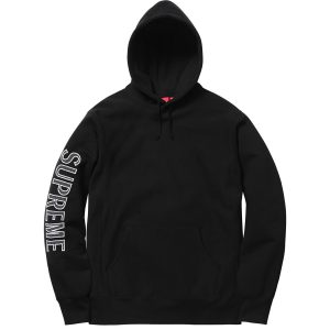 supreme sleeve embroidery hooded sweatshirt dark aqua