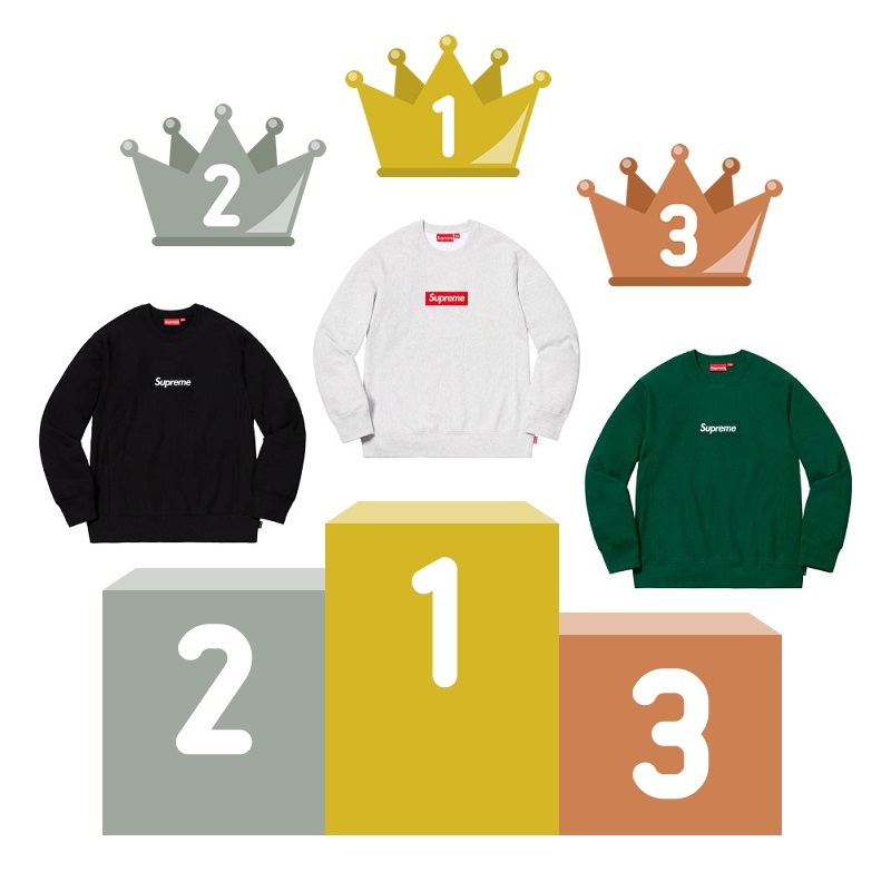 18 F W Week16 Box Logo Crewneck Supreme Plus