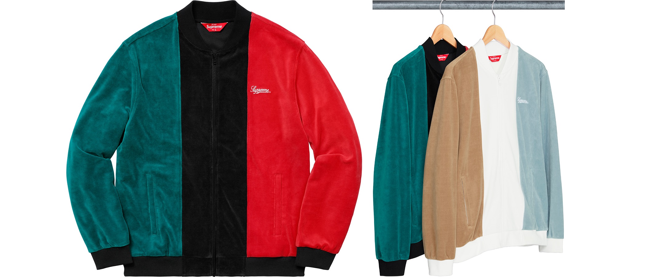 supreme velour zip up jacket