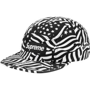 supreme black and white hat