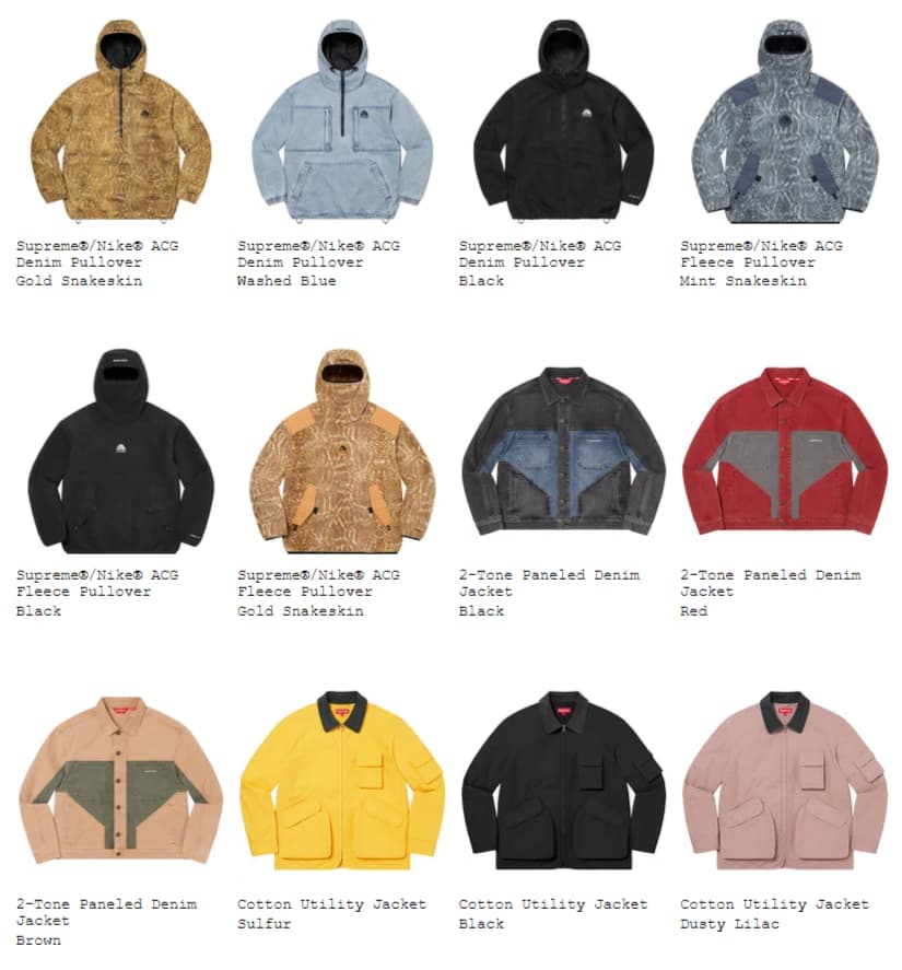 Supreme Cotton Utility Jacket Sulfur ショッピングファッション